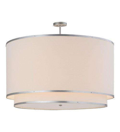 2nd Ave Lighting Cilindro 48" Natural Textrene Pendant in Nickel Finish