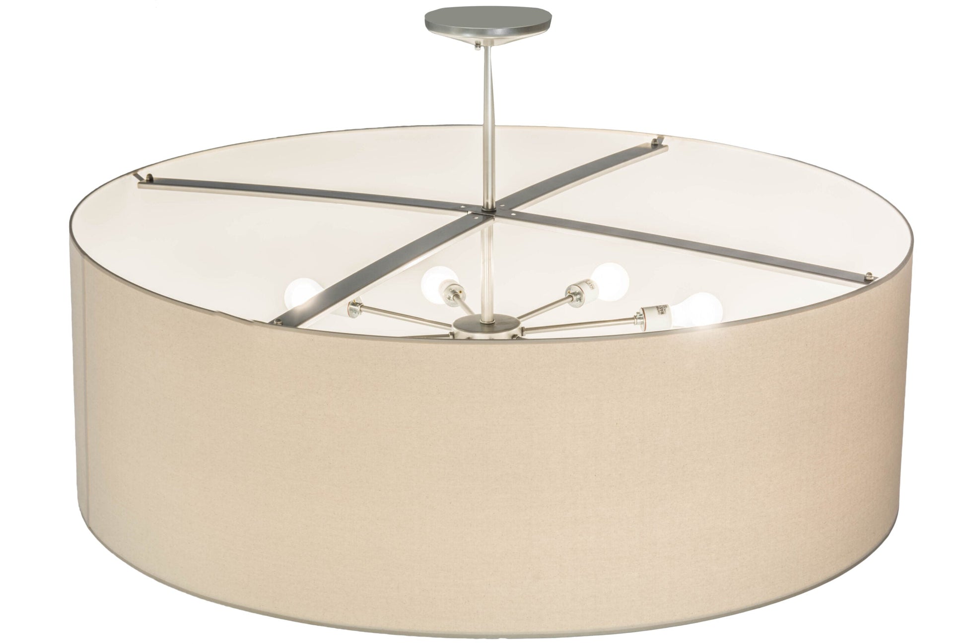 2nd Ave Lighting Cilindro 48" Textrene Pendant in Nickel Finish