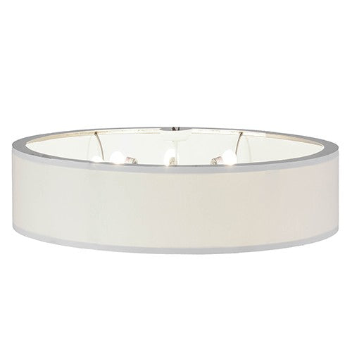 2nd Ave Lighting Cilindro 48" White Textrene Flushmount in Nickel Finish