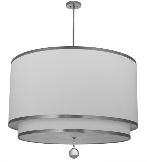 2nd Ave Lighting Cilindro 48" Wide 2 Tier Textrene Pendant With Nickel Powder Coat Finish