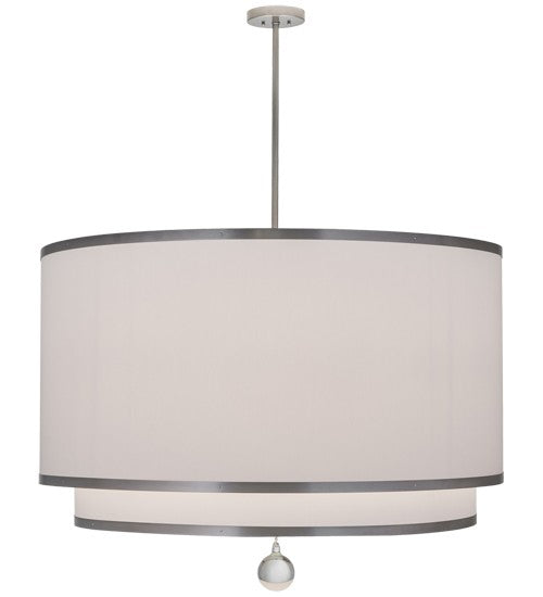 2nd Ave Lighting Cilindro 48" Wide 2 Tier Textrene Pendant With Nickel Powder Coat Finish