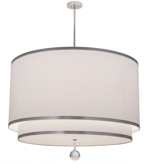 2nd Ave Lighting Cilindro 48" Wide 2 Tier Textrene Pendant With Nickel Powder Coat Finish