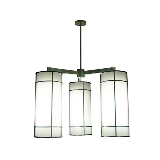 2nd Ave Lighting Cilindro 49" Jackson Hall 3 Light Chandelier In Nickel Finish