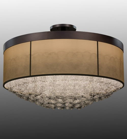 2nd Ave Lighting Cilindro 72" Bulle Semi-Flushmount in Mahogany Bronze Macadamia Finish