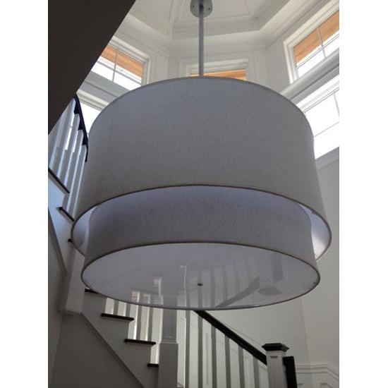 2nd Ave Lighting Cilindro 72" Wide Two Tier Pendant in Nickel Powder Coat Finish
