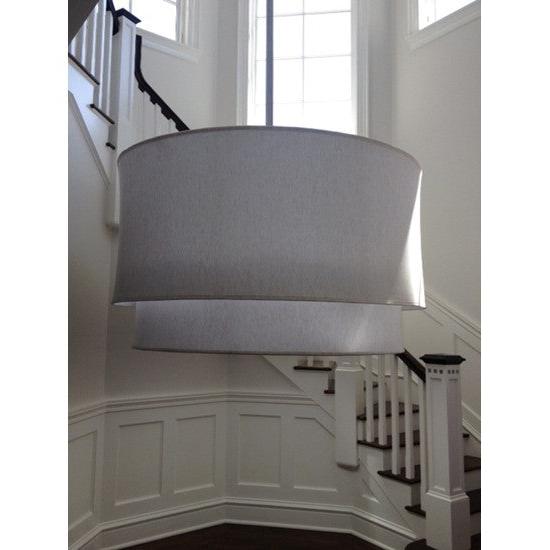 2nd Ave Lighting Cilindro 72" Wide Two Tier Pendant in Nickel Powder Coat Finish