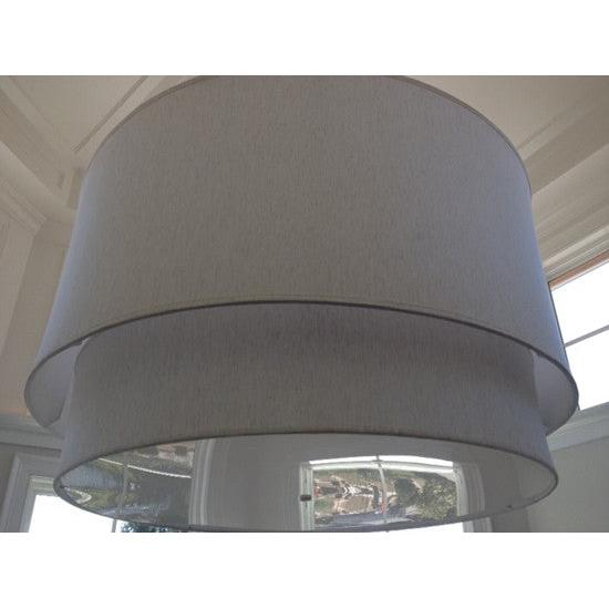 2nd Ave Lighting Cilindro 72" Wide Two Tier Pendant in Nickel Powder Coat Finish