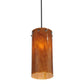 2nd Ave Lighting Cilindro 8" 1-Light E26 Base Amber Swirl Timeless Bronze Pendant Light