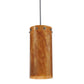 2nd Ave Lighting Cilindro 8" 1-Light E26 Base Amber Swirl Timeless Bronze Pendant Light
