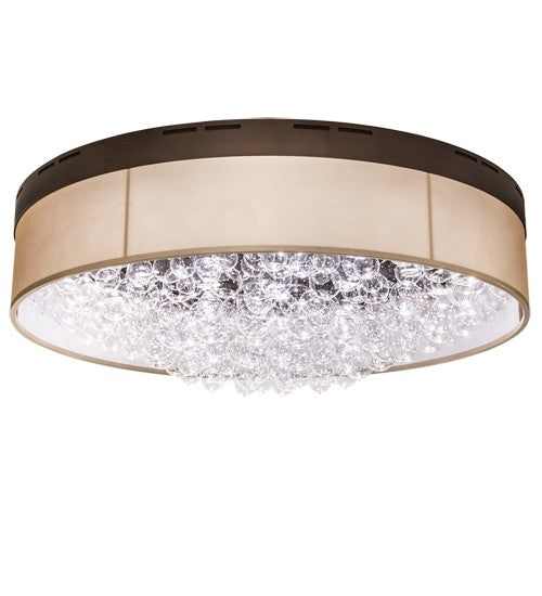 2nd Ave Lighting Cilindro Bulle 70" Wide Flushmount in Mahogany Bronze and Macadamia Finish