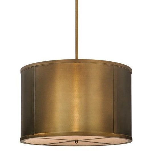 2nd Ave Lighting Cilindro Drum 36" Wide LED Pendant in Antique Copper Finish