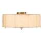 2nd Ave Lighting Cilindro Lujoso 25" Wide Semi-Flushmount in Brass and White Gold Finish