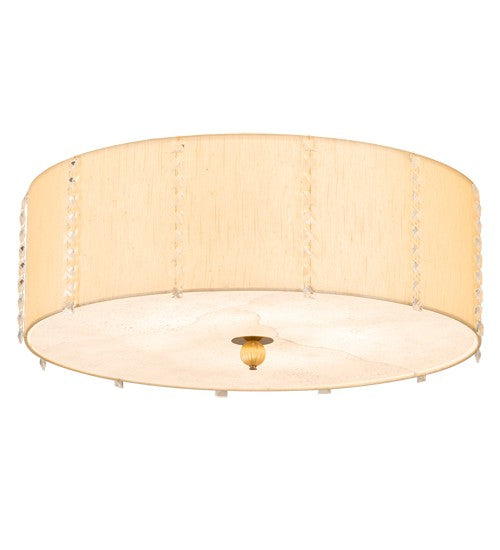 2nd Ave Lighting Cilindro Lujoso 32" Semi-Flushmount in Brass White Gold Finish