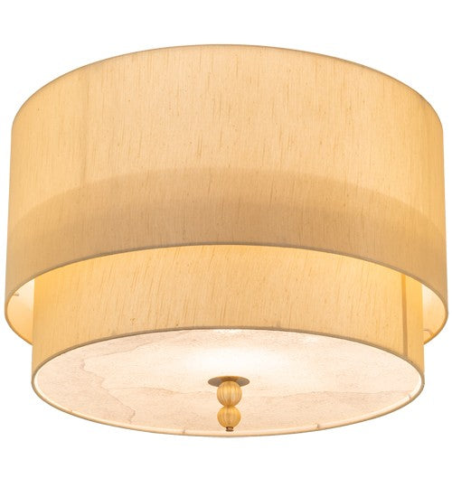 2nd Ave Lighting Cilindro Lujoso 32" Wide Two Tier Semi-Flushmount in Brass White Gold Finish