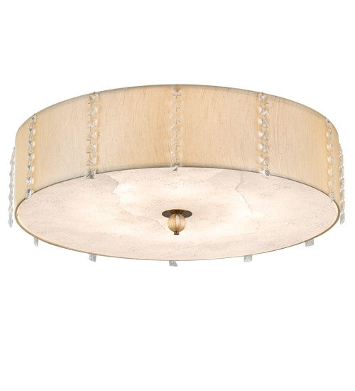 2nd Ave Lighting Cilindro Lujoso 33" Semi-Flushmount in Brass White Gold Finish