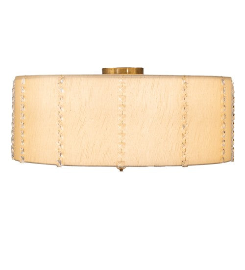 2nd Ave Lighting Cilindro Lujoso 33" Semi-Flushmount in Brass White Gold Finish