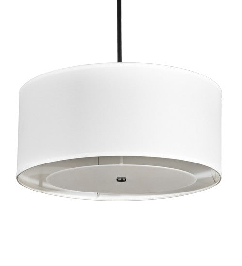 2nd Ave Lighting Cilindro Textrene 30" Pendant in White and Textured Black Finish