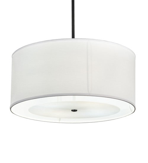 2nd Ave Lighting Cilindro Textrene 30" Pendant in White and Textured Black Finish