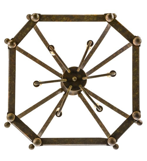 2nd Ave Lighting Citadel 32" Wide 6 LT Pendant in Organic Rust Finish