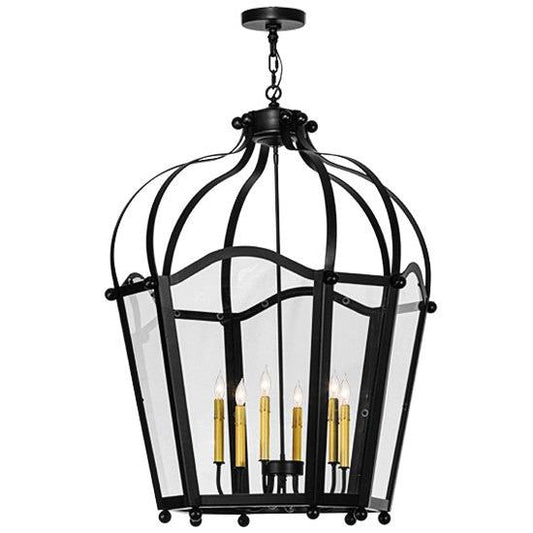 2nd Ave Lighting Citadel 32" Wide 6 Light Pendant in Blackwash Finish