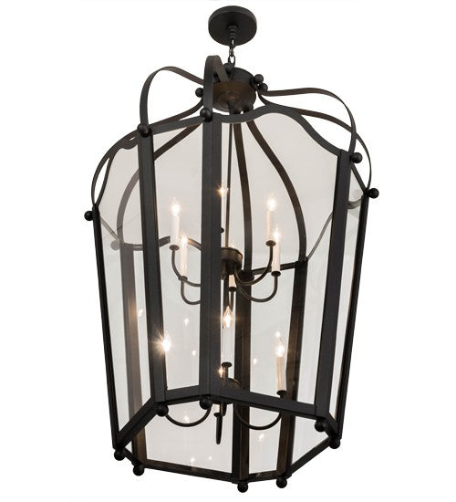 2nd Ave Lighting Citadel 33" Wide 10 LT Pendant in Textured Black