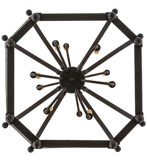 2nd Ave Lighting Citadel 33" Wide 10 LT Pendant in Textured Black Finish
