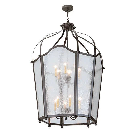 2nd Ave Lighting Citadel 42" 12-Light Rainstone Idalight Lens Oil Rubbed Bronze Pendant Light
