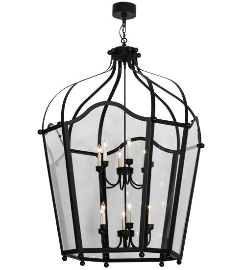 2nd Ave Lighting Citadel 42" Wide 12 Light Pendant in Textured Black Finish