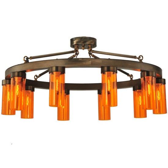 2nd Ave Lighting Clark 48" 10 LT Semi-Flushmount in Antique Copper Finish