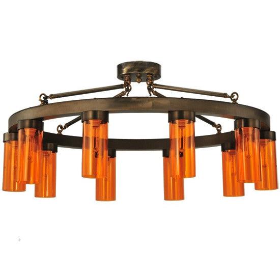 2nd Ave Lighting Clark 48" 10 LT Semi-Flushmount in Antique Copper Finish