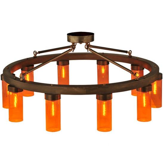 2nd Ave Lighting Clark 48" 10 LT Semi-Flushmount in Antique Copper Finish