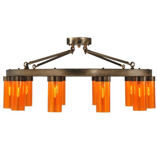 2nd Ave Lighting Clark 48" 10 LT Semi-Flushmount in Antique Copper Finish