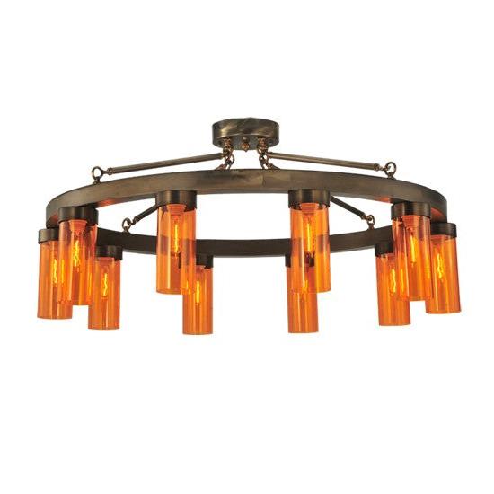 2nd Ave Lighting Clark 48" 10 LT Semi-Flushmount in Antique Copper Finish