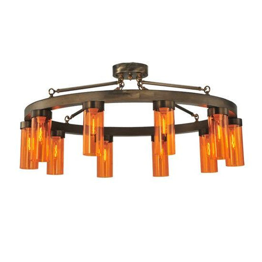 2nd Ave Lighting Clark 48" 10 LT Semi-Flushmount in Antique Copper Finish
