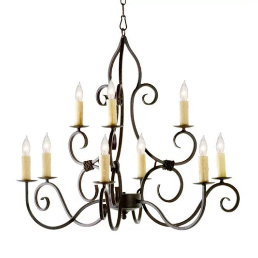 2nd Ave Lighting Clayton 36" 9-Light E12 Base Cajun Spice Chandelier
