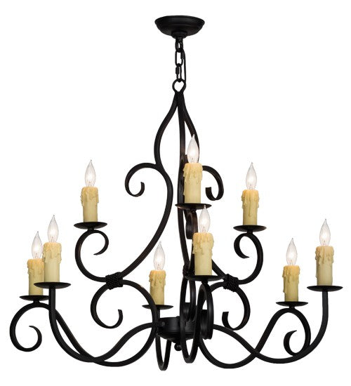 2nd Ave Lighting Clayton 36" Wide 9 Light Chandelier in Blackwash Finish