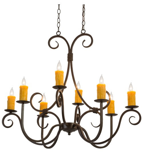 2nd Ave Lighting Clifton 36" Long 8 LT Oblong Chandelier in Cafe Noir Finish