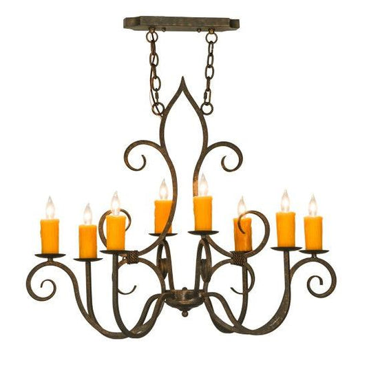2nd Ave Lighting Clifton 36" Long 8 LT Oblong Chandelier in Gilded Tobacco Finish