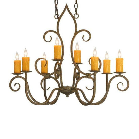 2nd Ave Lighting Clifton 36" Long 8 LT Oblong Chandelier in Organic Rust Finish