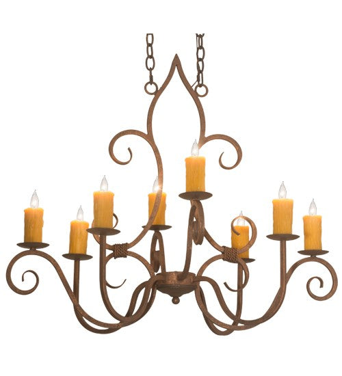 2nd Ave Lighting Clifton 36" Long 8 Light Oblong Chandelier in Antique Rust Finish