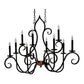 2nd Ave Lighting Clifton 43" 10 LT Oblong Chandelier in Black And Autumn Leaf Finish