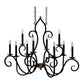 2nd Ave Lighting Clifton 43" 10 LT Oblong Chandelier in Black And Autumn Leaf Finish