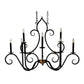 2nd Ave Lighting Clifton 43" 10 LT Oblong Chandelier in Black And Autumn Leaf Finish