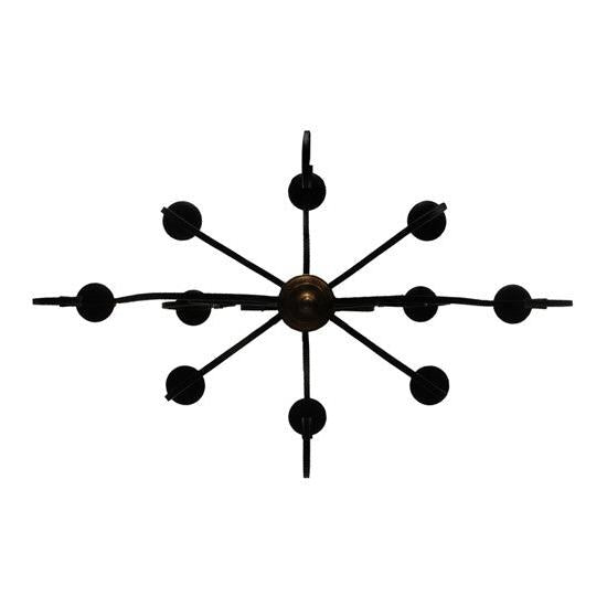 2nd Ave Lighting Clifton 43" 10 LT Oblong Chandelier in Black And Autumn Leaf Finish