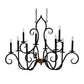 2nd Ave Lighting Clifton 43" 10 LT Oblong Chandelier in Black And Autumn Leaf Finish