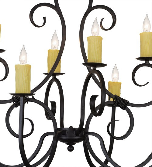 2nd Ave Lighting Clifton 48" Long 10 LT Chandelier in Blackwash Finish