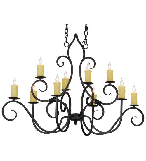 2nd Ave Lighting Clifton 48" Long 10 LT Chandelier in Blackwash Finish