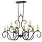 2nd Ave Lighting Clifton 48" Long 10 LT Oblong Chandelier in Cajun Spice Finish