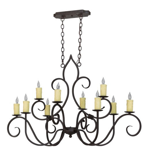 2nd Ave Lighting Clifton 48" Long 10 LT Oblong Chandelier in Cajun Spice Finish