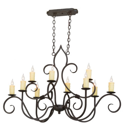 2nd Ave Lighting Clifton 48" Long 10 LT Oblong Chandelier in Cajun Spice Finish